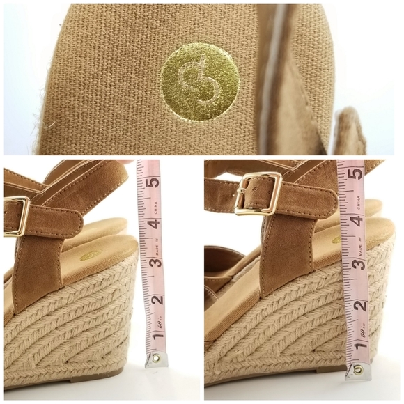 Hemp Wedge Heel Tan Suede Dress Barn Cate Size 9 - Picture 7 of 8